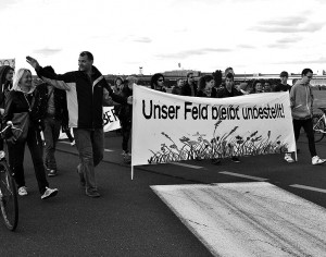 Demo auf den Tempelhofer Feld.Foto: mr
